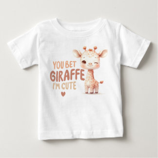 Du wettest Giraffe, ich bin niedlich! Design Baby T-shirt