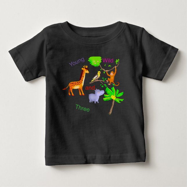 du wild  und drei Tiere  Baby T-shirt (Vorderseite)