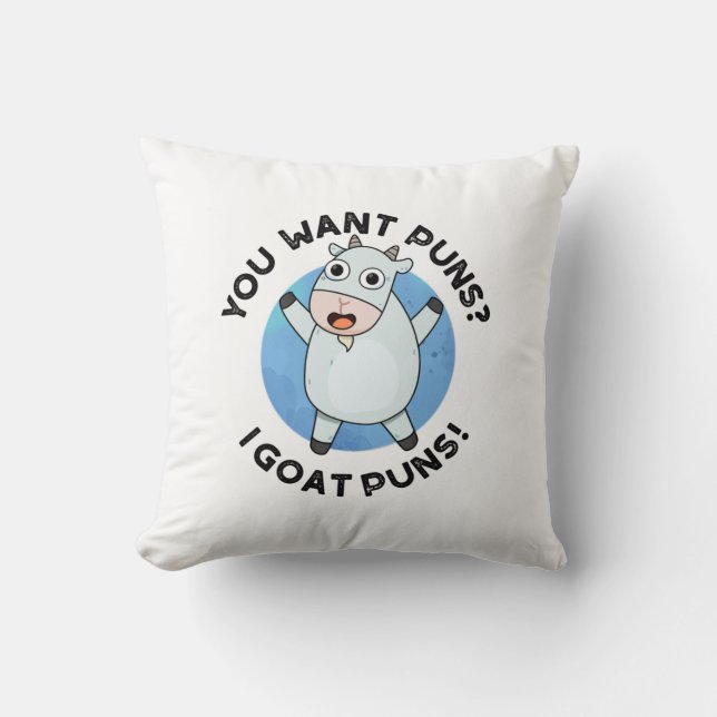 Du Will Puns I Goat Puns Funny Animal Puff Kissen (Vorderseite)