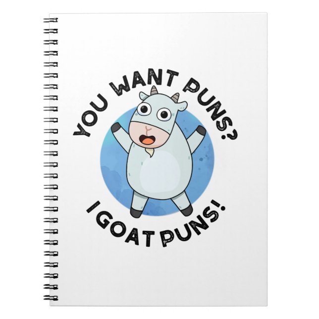 Du Will Puns I Goat Puns Funny Animal Puff Notizblock (Vorderseite)