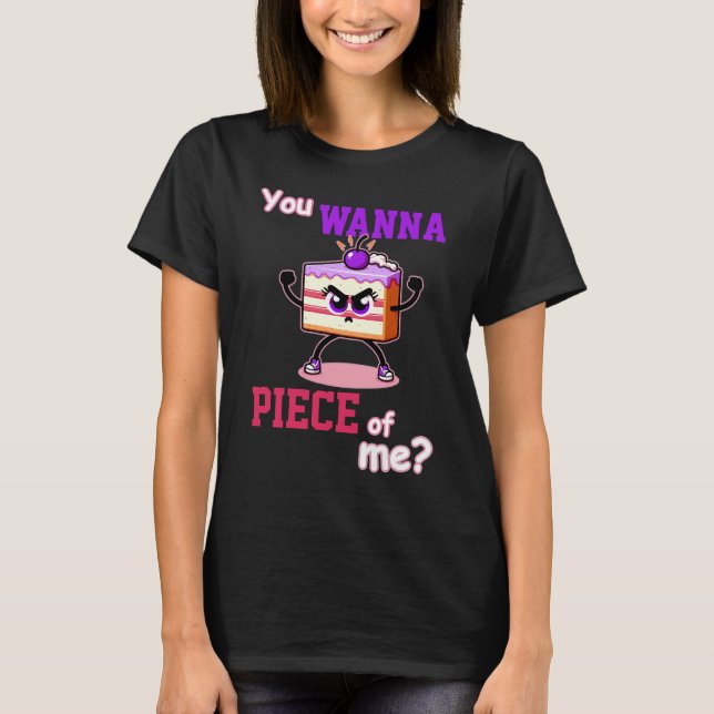 Du willst mich abhauen. Angry cake komischer Carto T-Shirt (Vorderseite)