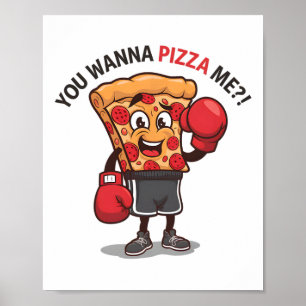 Du willst Pizza von mir Funny Gym Workout Boxing P Poster