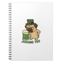 Du wirst beurteilt Pug St.Patrick's Day Notizblock