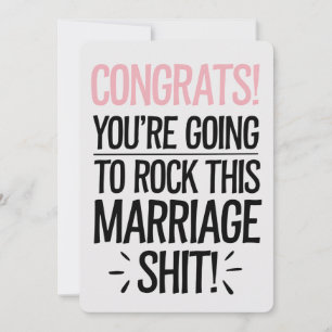 Du wirst diese Ehe rocken Lustige Hochzeit Feiertagskarte