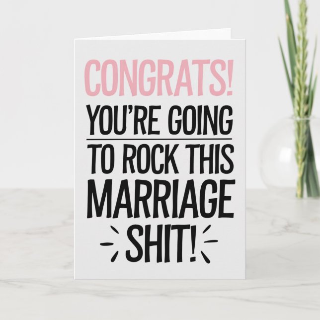 Du wirst diese Hochzeit mit einem Rock verbringen Karte (Vorderseite)