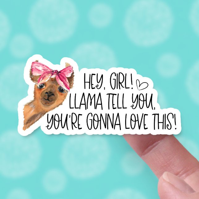 Du wirst diesen Niedlichen Llama Funny Pun zur Lie Aufkleber (Von Creator hochgeladen)