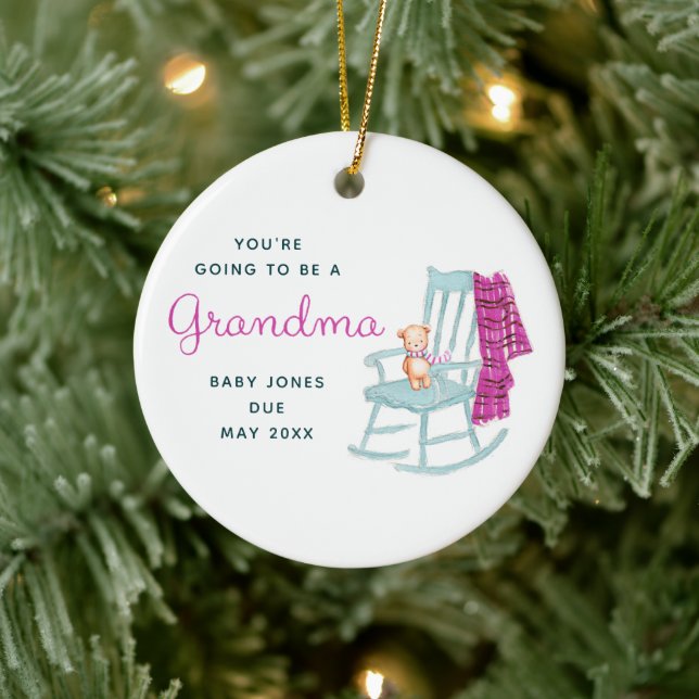 Du wirst ein Oma Personalisierter Bär sein Keramik Ornament (Baum)