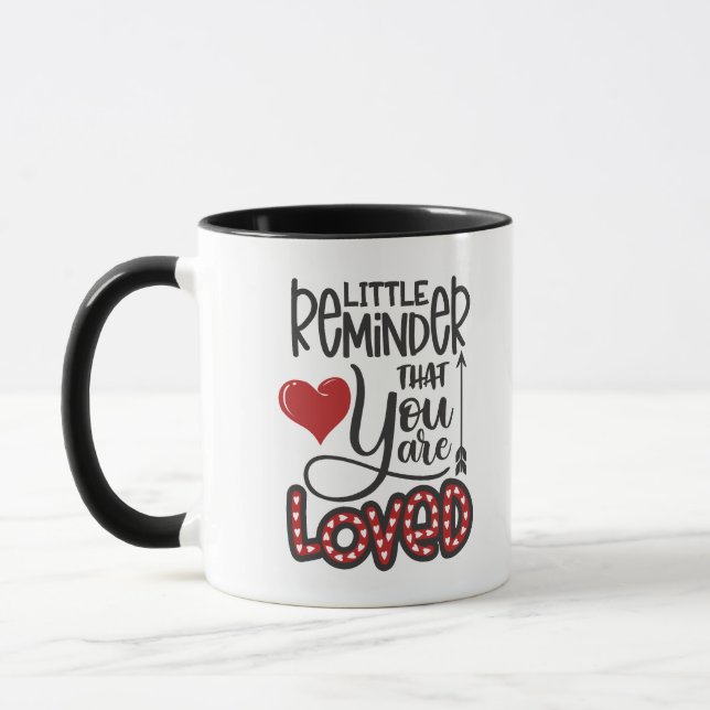 Du wirst geliebt... Ein Valentin vom Hund. Tasse (Links)