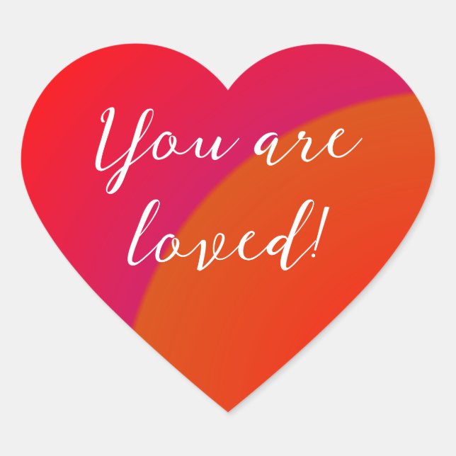 Du wirst geliebt! Heart Stickers (Vorderseite)