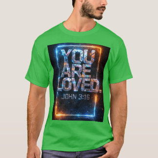 Du wirst geliebt – Johannes 3:16 Cosmic T-Shirt