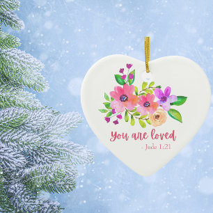 Du wirst geliebte Schrift Florale christliche Zita Keramik Ornament