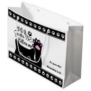 Du wirst Kitte Me Funny Cat Muster Geburtstag Große Geschenktüte