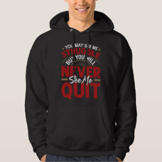 Du wirst mich niemals aufgeben sehen Motivationszi Hoodie