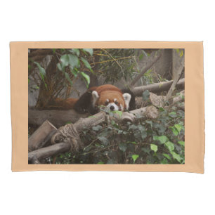 Du wirst mit dem süßen Roten Panda gut schlafen. Kissenbezug