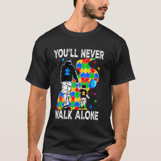 Du wirst niemals allein gehen - Unterstütze Autism T-Shirt
