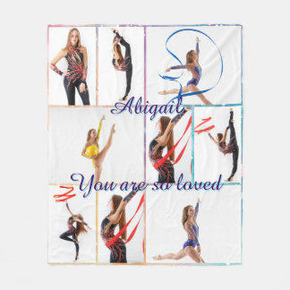 Du wirst so geliebt 9 Bilder Foto-Collage & Name Fleecedecke