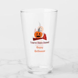 Du wurdest ausgebuht Frohes Halloween Kürbis Besen Glas
