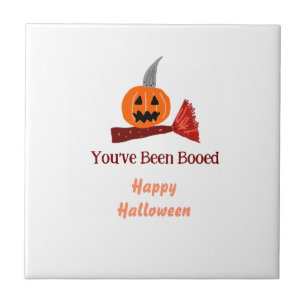 Du wurdest ausgebuht Frohes Halloween Kürbisk Bese Fliese