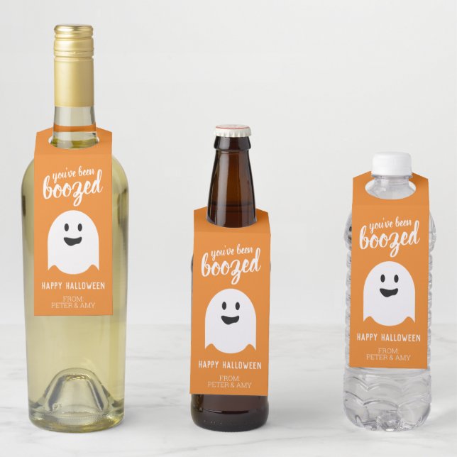 Du wurdest gebootet - lustiges Halloween-Party Flaschenanhänger (Beispiel)