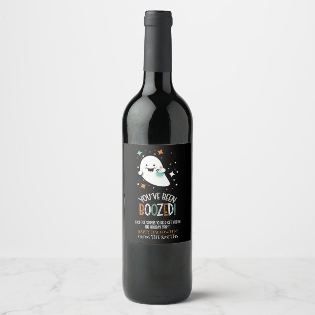 Du wurdest mit Niedlichen Geist-Geist-Wein-Spiritu Weinetikett (Vorderseite)