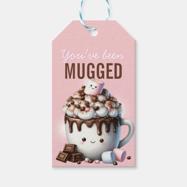 Du wurdest Niedlichen Hot Cocoa Clip Art umarmt Geschenkanhänger (Vorderseite)