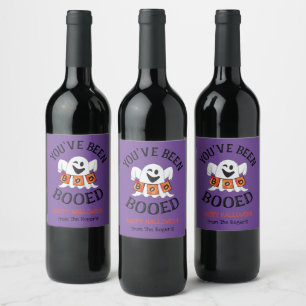Du wurdest Niedliches Halloween-Geist-Weinlabel an Weinetikett