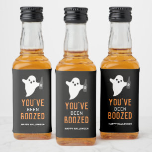 Du wurdest Orange und Schwarzes Halloween gebohrt Alkoholflaschenetikett
