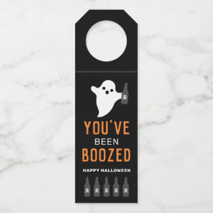 Du wurdest Orange und Schwarzes Halloween gebohrt Flaschenanhänger