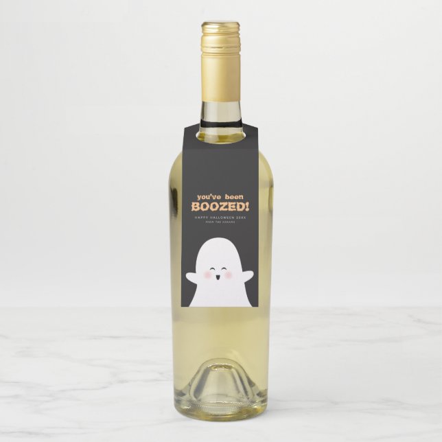 Du wurdest zu Halloween Niedlicher Geist gestärkt Flaschenanhänger (Auf Flasche)