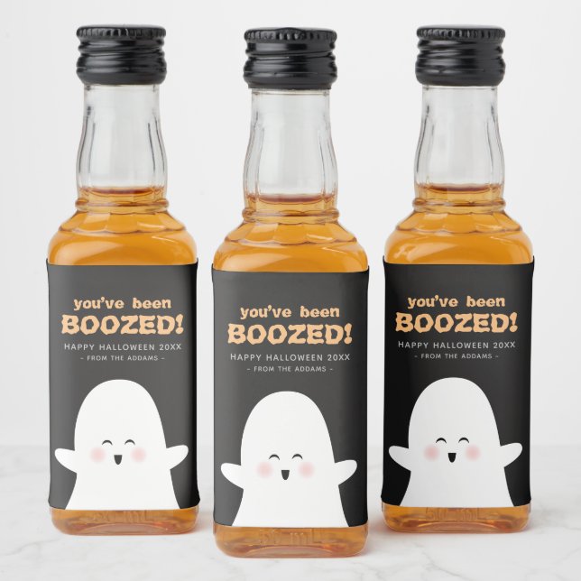 Du wurdest zu Halloween Niedlicher Geist-Liquor-Bo Alkoholflaschenetikett (Flaschen)