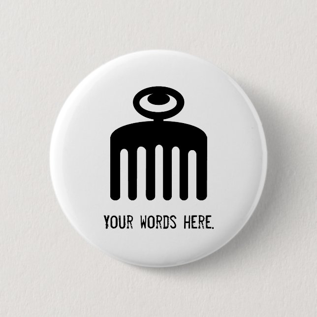 Duafe | Adinkra Symbol für weibliche Schönheit Button (Vorderseite)
