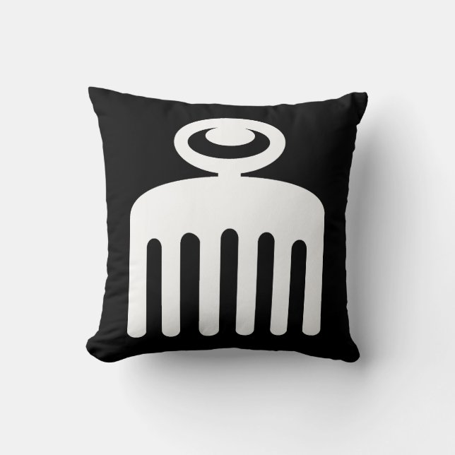 Duafe | Adinkra Symbol für weibliche Schönheit Kissen (Vorderseite)