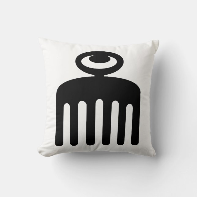 Duafe | Adinkra Symbol für weibliche Schönheit Kissen (Vorderseite)