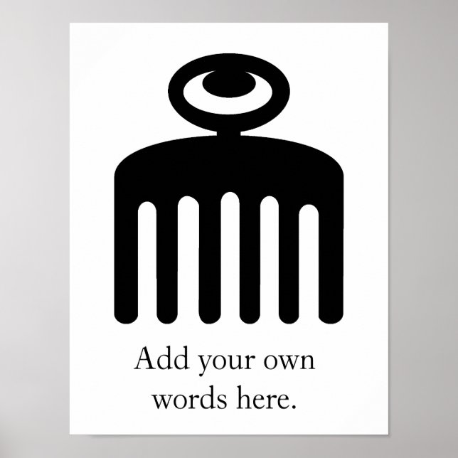 Duafe | Adinkra-Symbol für weibliche Schönheit Poster (Vorne)