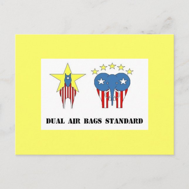 DUAL AIR BAGS STANDARD POSTCARD DEMOKRAT POSTKARTE (Vorderseite)