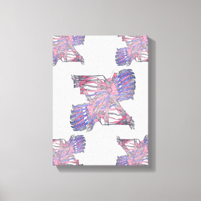 Dual Entities Pink and Blue Abstract Canvas Leinwanddruck (Vorderseite)