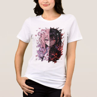 Dual-Mood-Anime-T-Shirt – Cute und Dunkel Tri-Blend Shirt