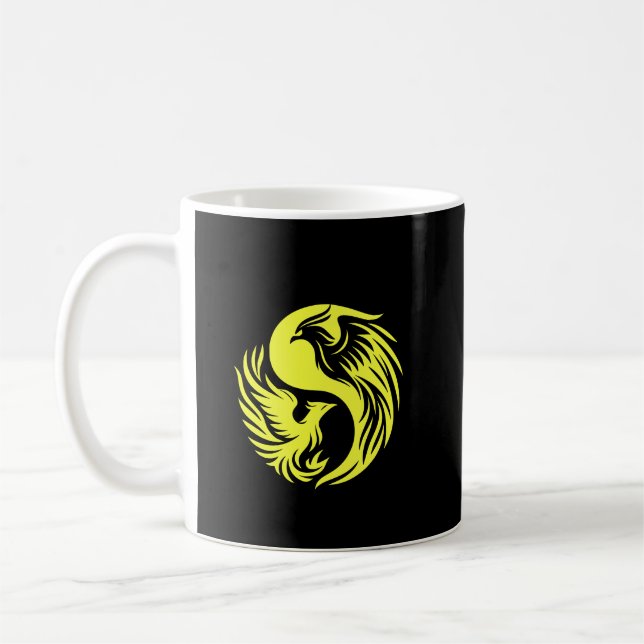 Dual Phoenix Symbol • Spiritual Rebirth Identity Kaffeetasse (Links)