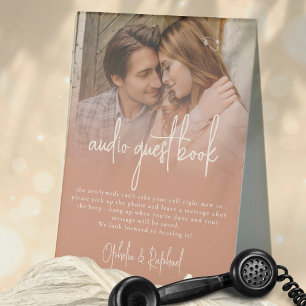 Dual Tone Reversible Foto Audio Guest Book Tischaufsteller