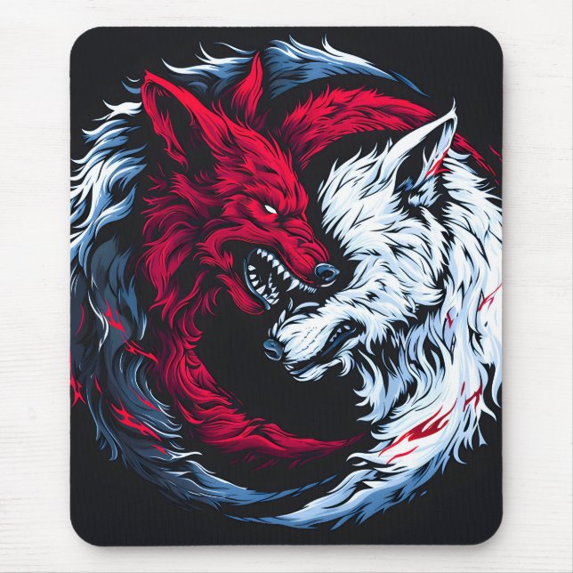 Dual Wild Lunar Wolf Mousepad (Vorne)