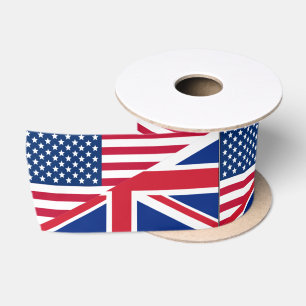 Dualbürger Amerikanisch-Britische Flagge Ribbon Satinband