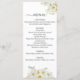 Duale Chrysanthemum Greenerity Wedding Menu Menükarte