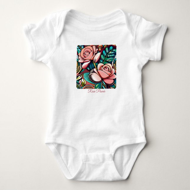 Duale Rose: Eine spektakuläre Blumenübereinkunft Baby Strampler (Vorderseite)