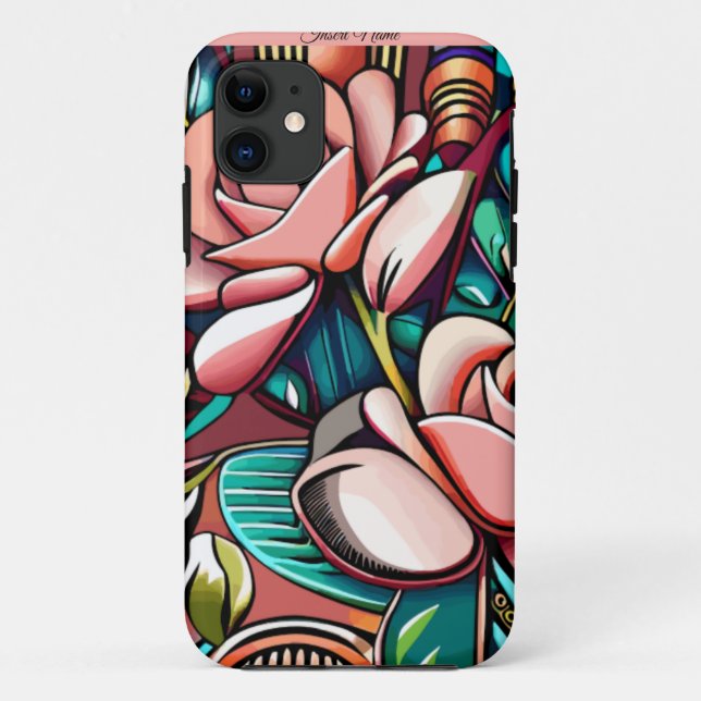 Duale Rose: Eine spektakuläre Blumenübereinkunft Case-Mate iPhone Hülle (Rückseite)