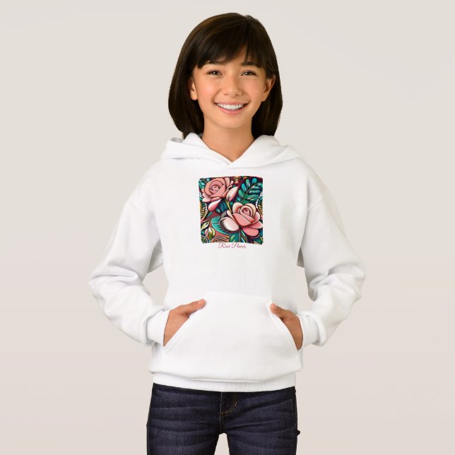 Duale Rose: Eine spektakuläre Blumenübereinkunft Hoodie (Vorne ganz)