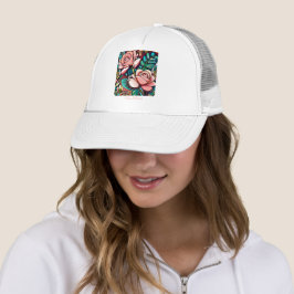 Duale Rose: Eine spektakuläre Blumenübereinkunft Truckerkappe