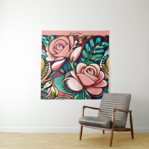 Duale Rose: Eine spektakuläre Blumenübereinkunft Wandteppich