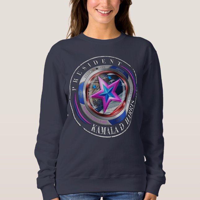 Duale Seite Harris-Walz Wing/Briefmarke Medallion Sweatshirt (Vorderseite)