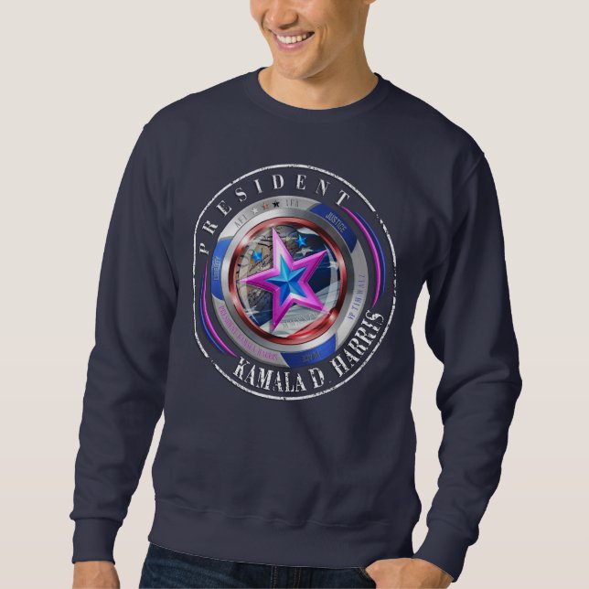 Duale Seite Harris-Walz Wing/Briefmarke Medallion Sweatshirt (Vorderseite)