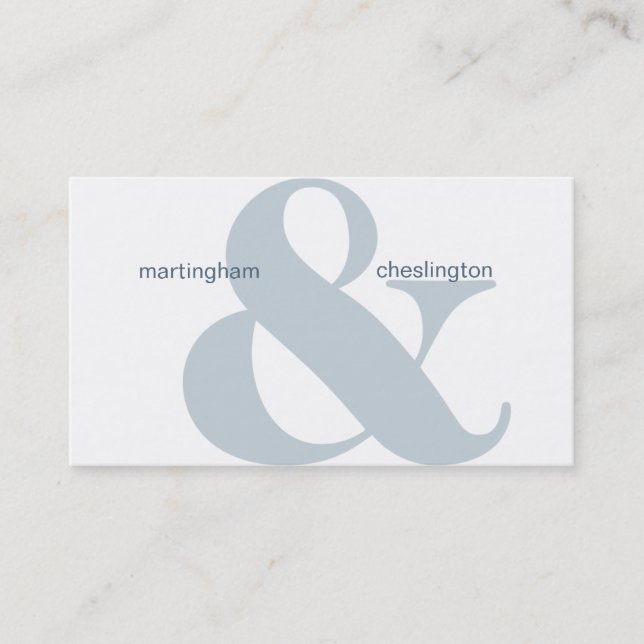 Dualer Firmenname Blue Ampersand Visitenkarte (Vorderseite)